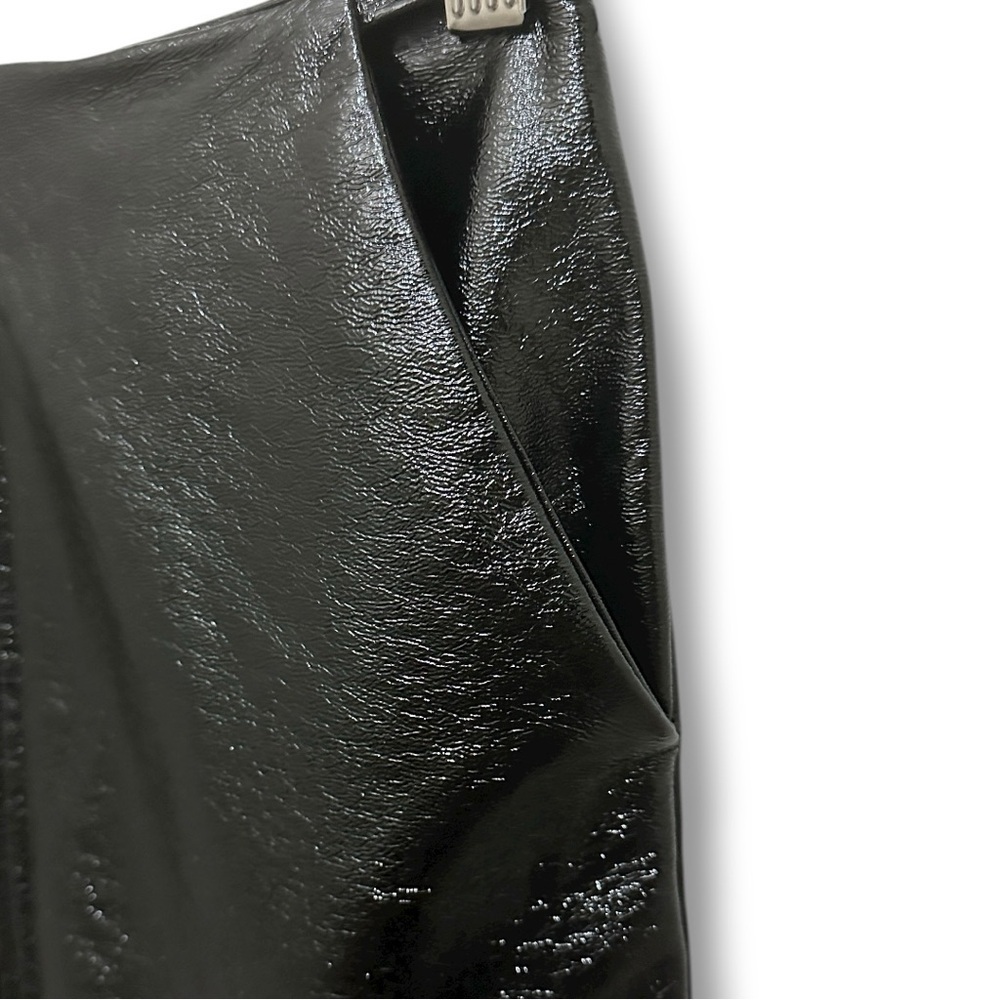 424 Leith | NWOT Black Faux Patent Leather Mini Skirt (size XS) - Picture 7 of 14